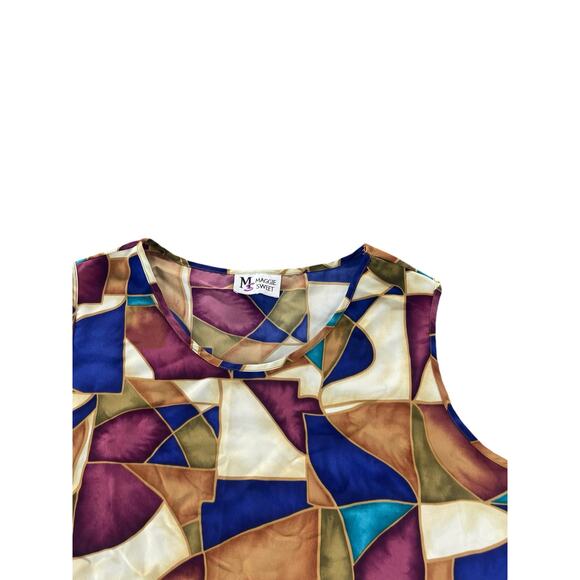 Maggie Sweet Multicolored Geometric Sleeveless Top Women's Size 2X - Picture 3 of 7